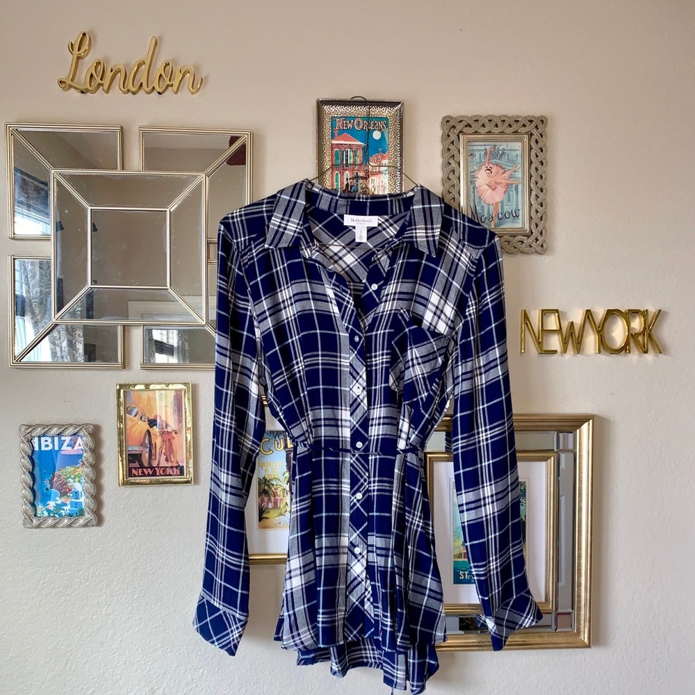 🍍2/$30🍍Motherhood Maternity Blue Plaid Top